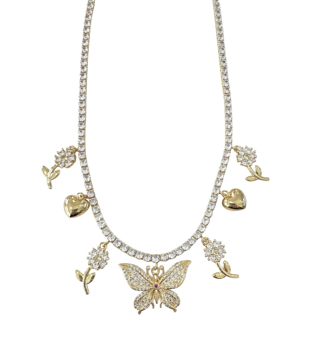 Butterfly CZ Charm Necklace