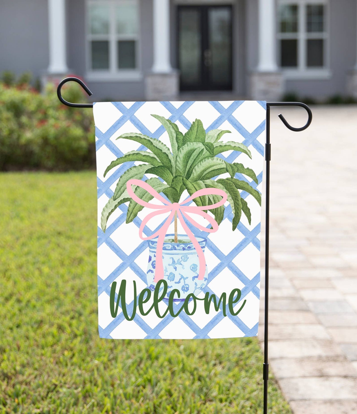 Potted Chinoiseries Palm Garden Flag