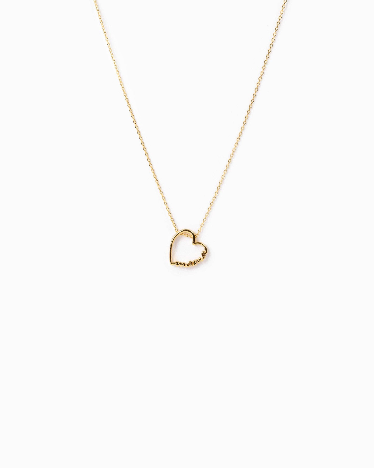 "Mama" Open Heart Necklace