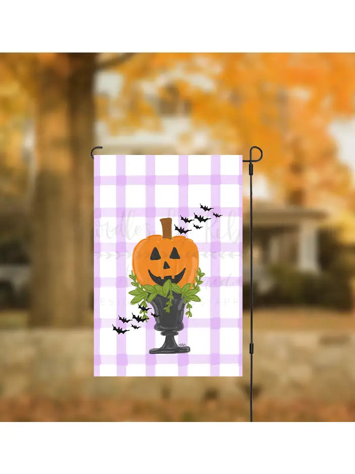 Gingham Halloween Garden Flag