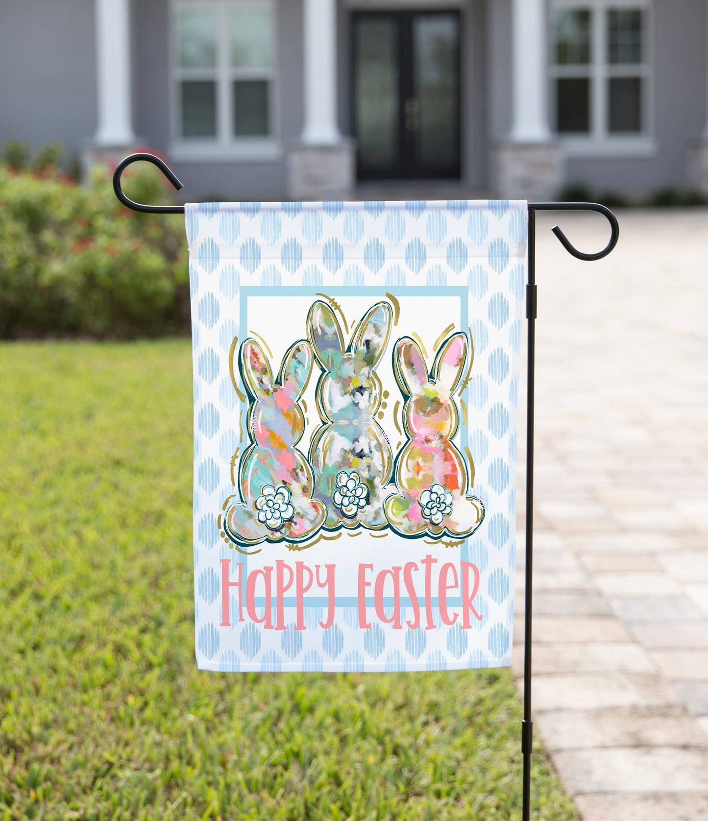 Chinoiserie Bunnies Garden Flag