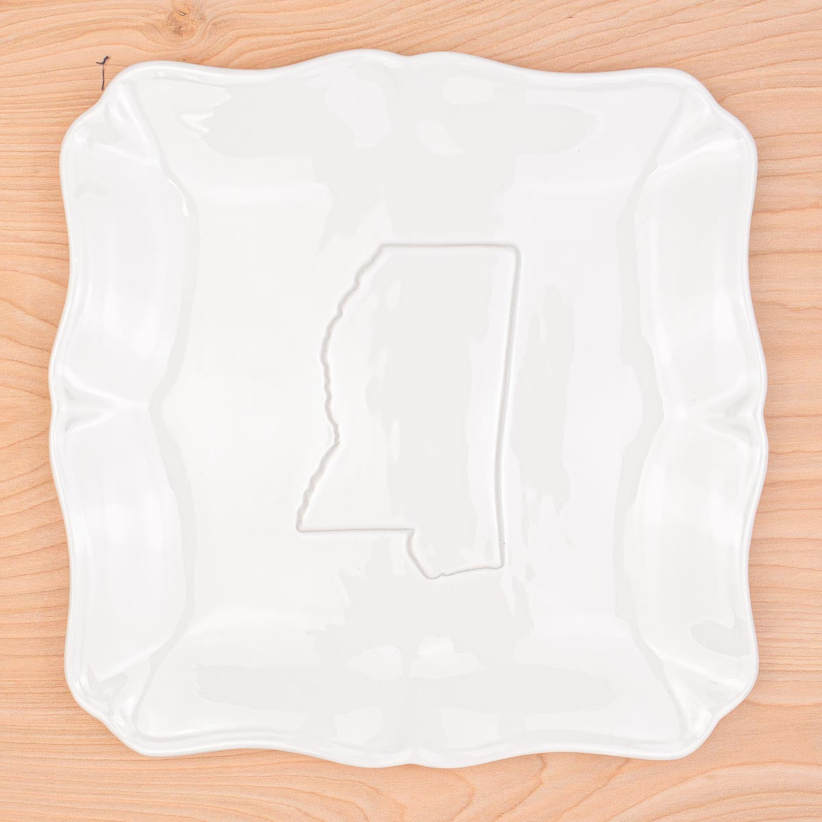 Mississippi Embossed Square Platter