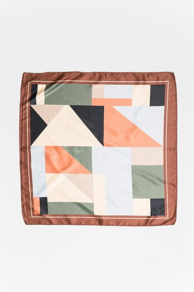 Colorblock Silky Bandana Scarf
