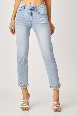High Rise Slim Straight Jeans