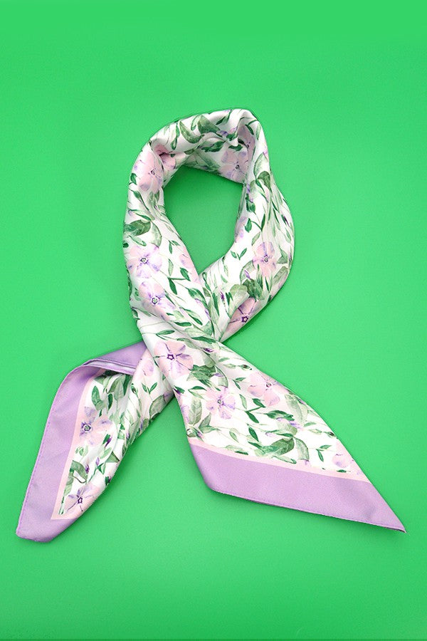 Floral Silky Bandana Scarf