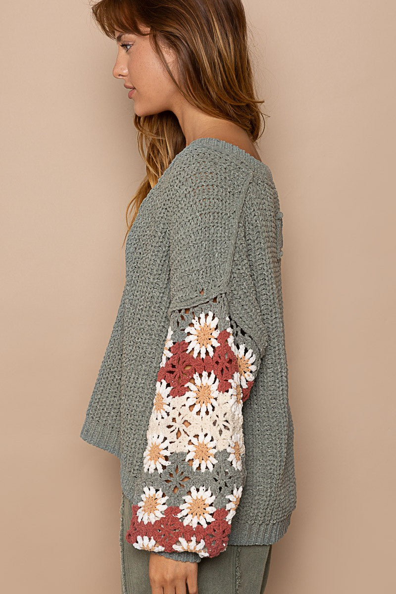 Knitted Florals Sweater