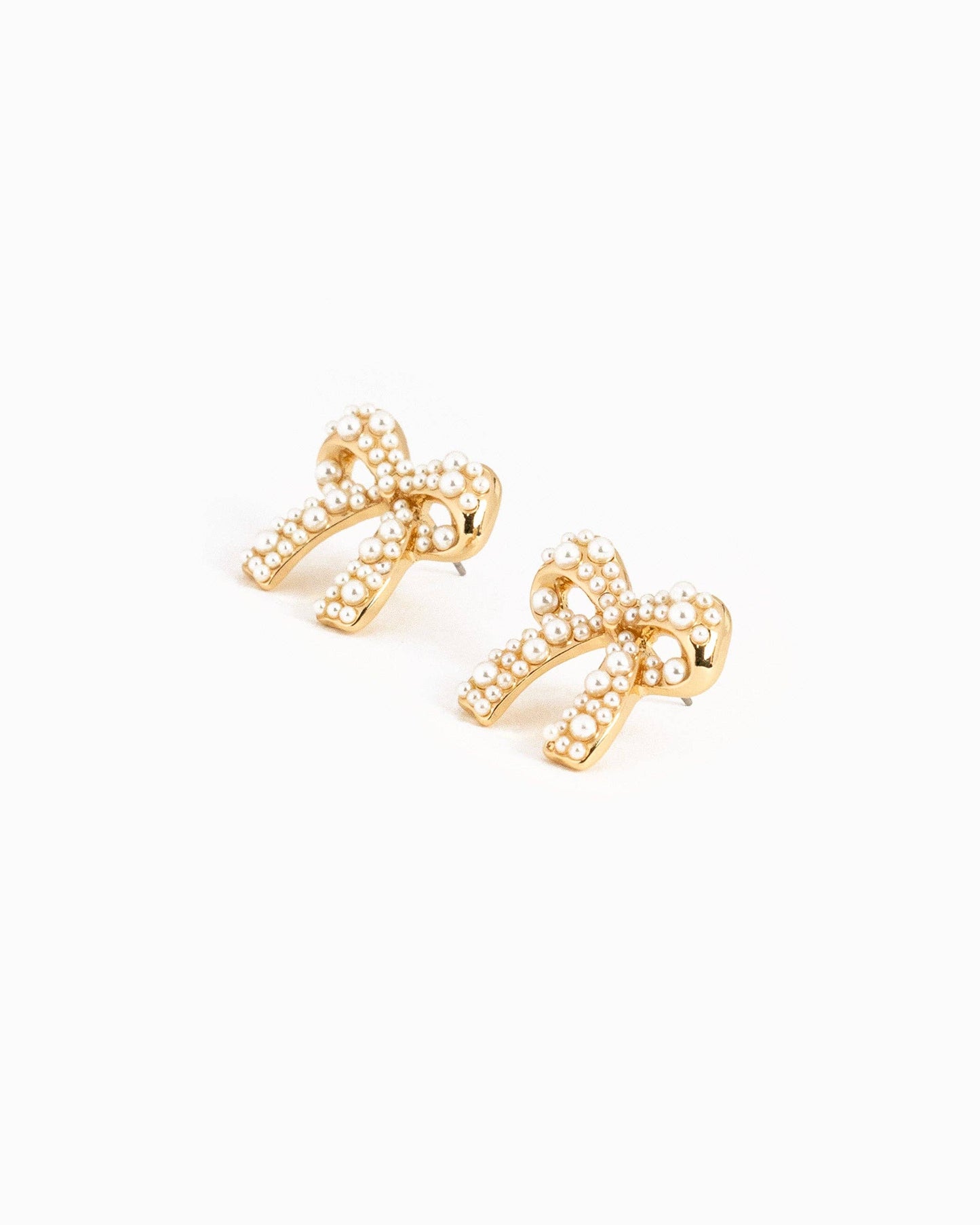 Pearl Pave Bow Earrings