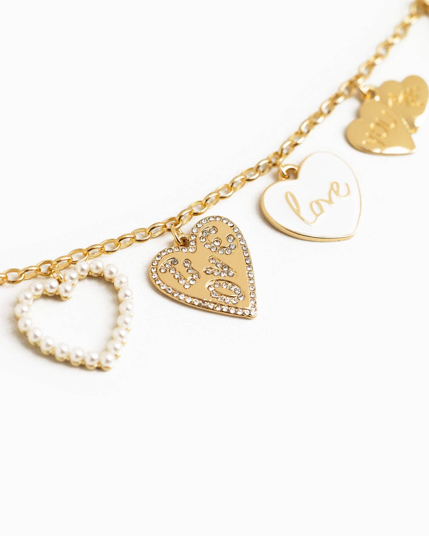 Multi Heart Charm Necklace