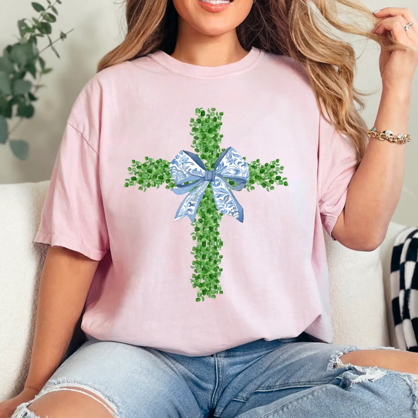Easter Boxwood Cross Tee