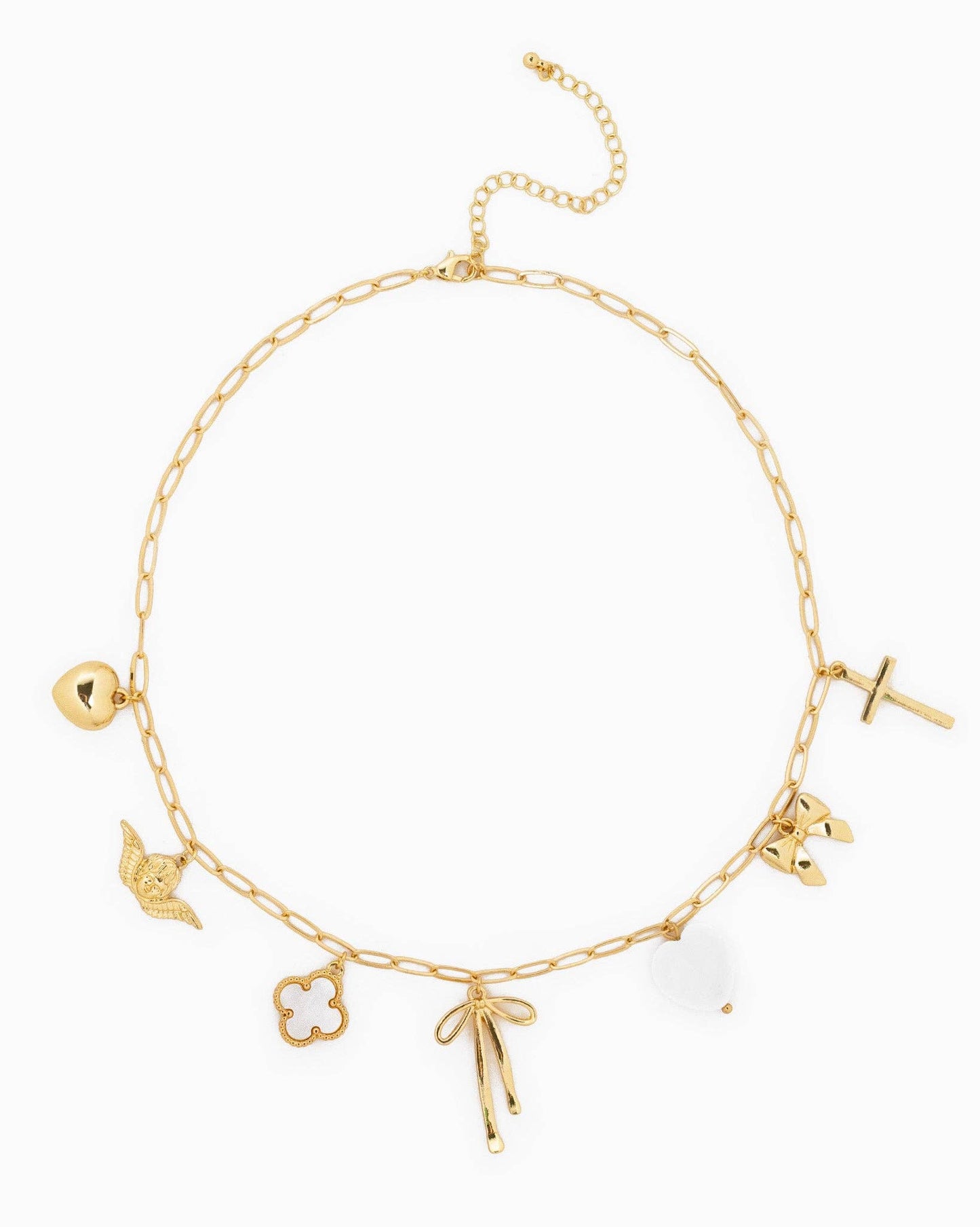 Chunky Bow Gold Charm Necklace
