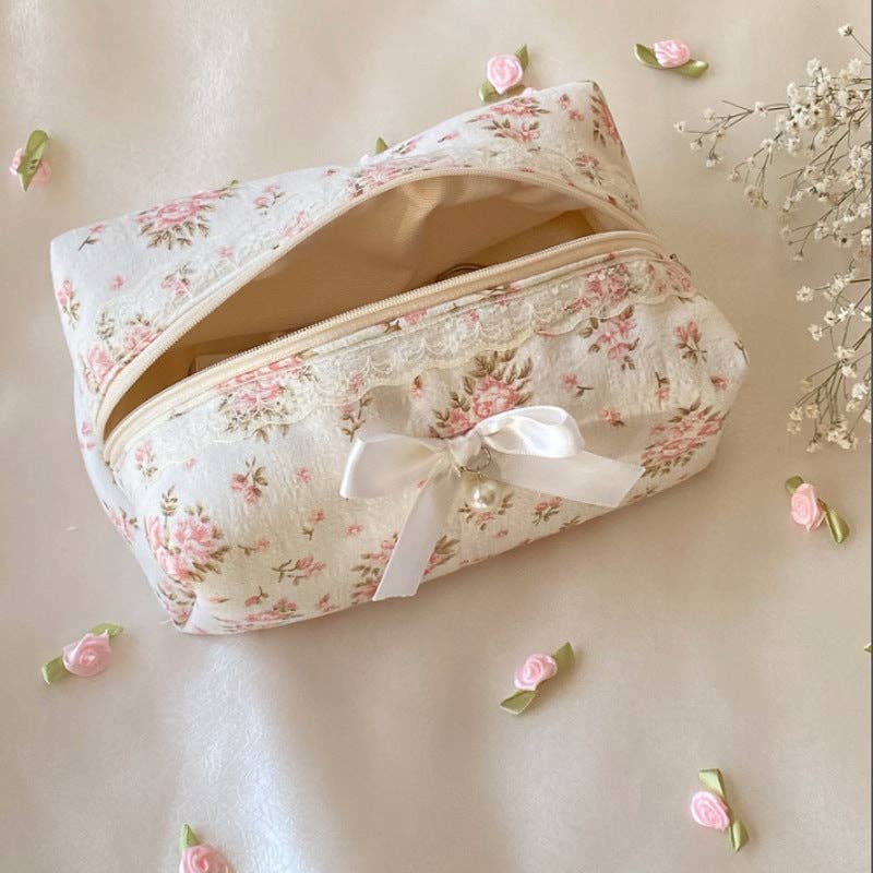 Pink Bow Makeup Bag