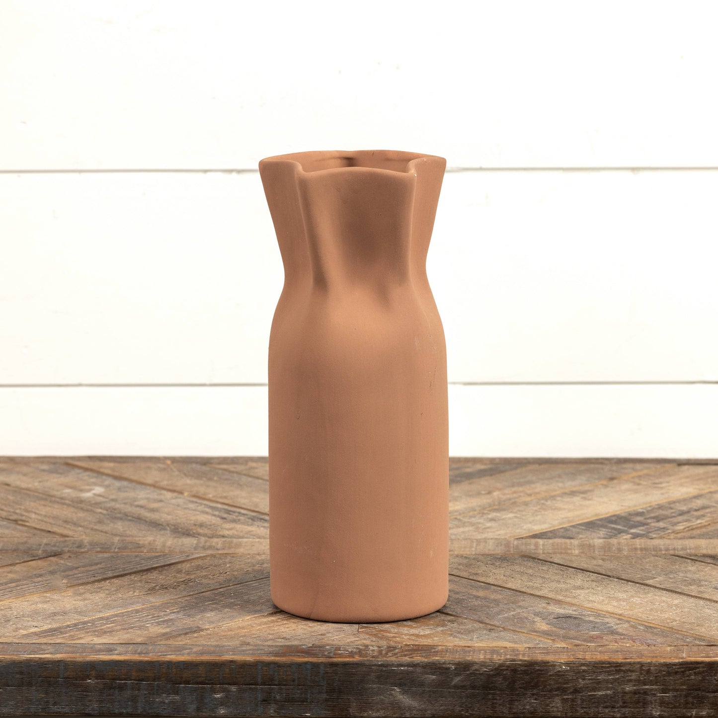 Brown Pinched Vase