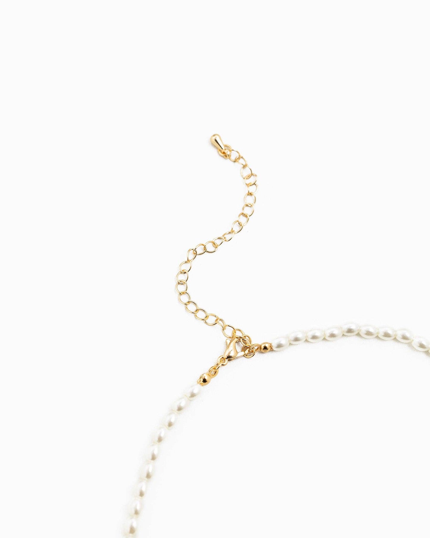 Ceramic Charm Pearl Chain Necklace