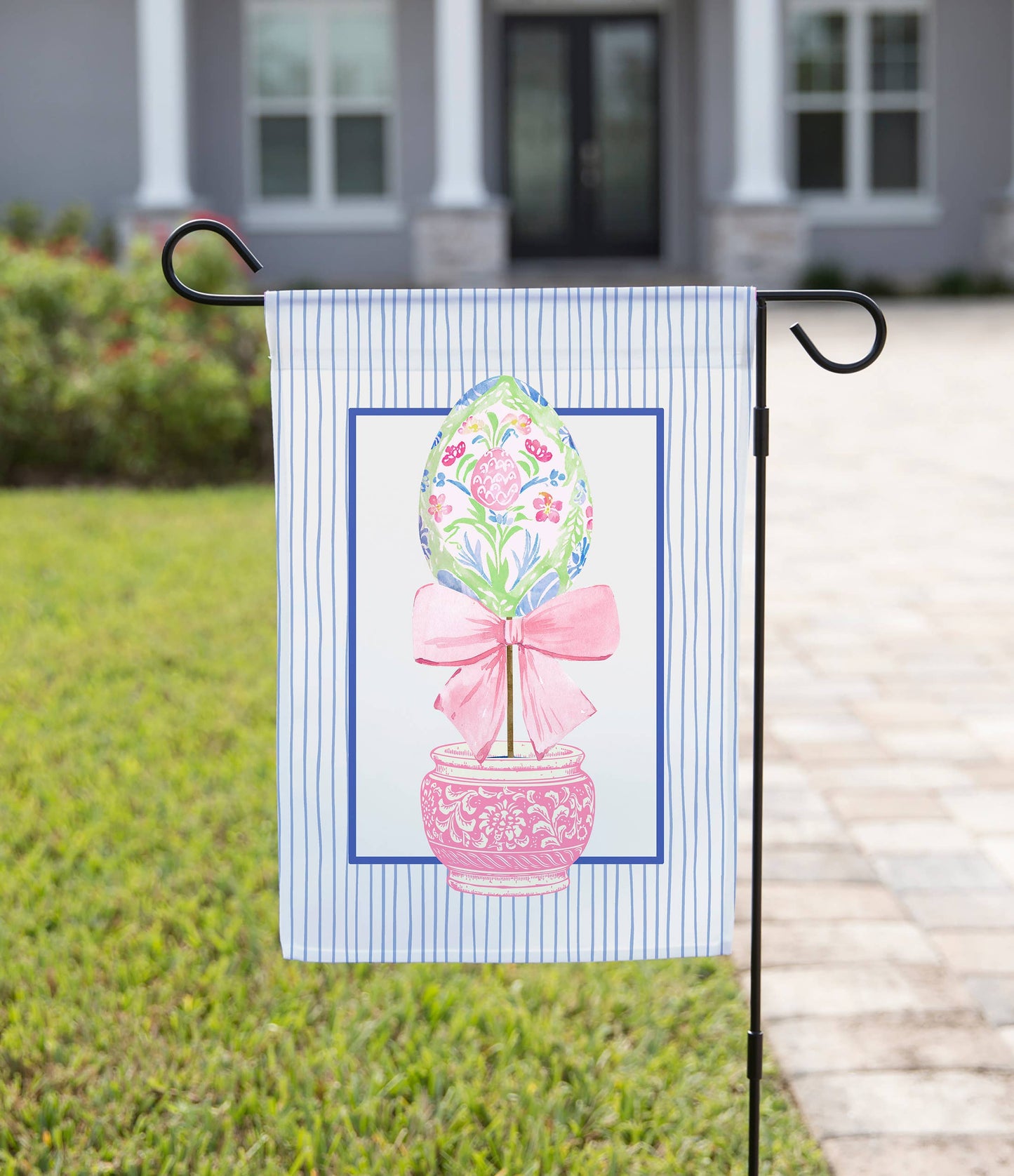 Easter Egg & Pink Bow Garden Flag