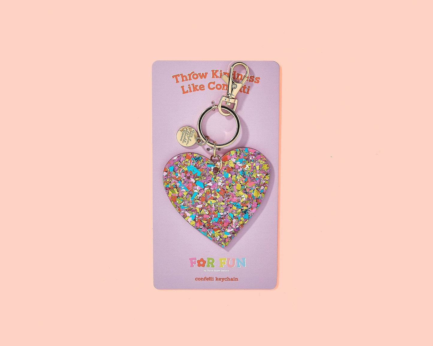 Colorful Confetti Heart Keychain