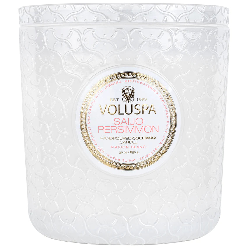 30oz. Embossed Glass Candle