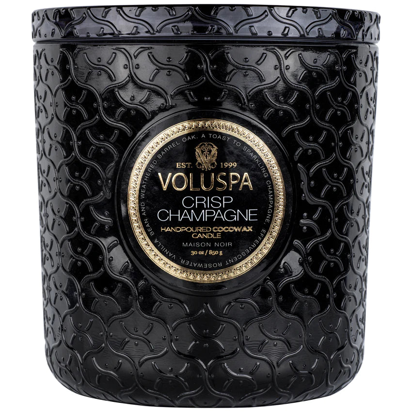 30oz. Embossed Glass Candle