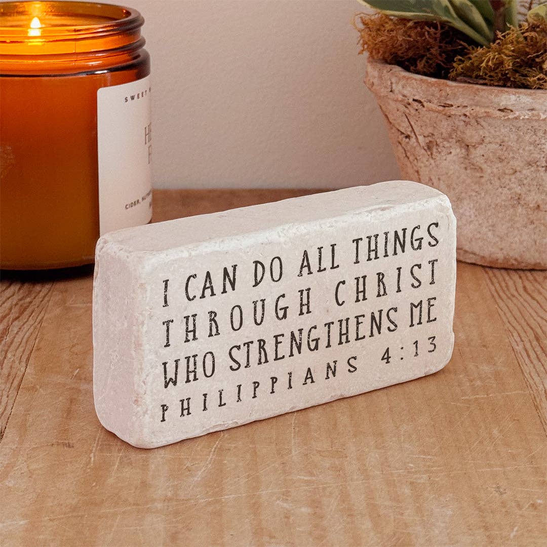 Art Scripture Stone Philippians 4:13