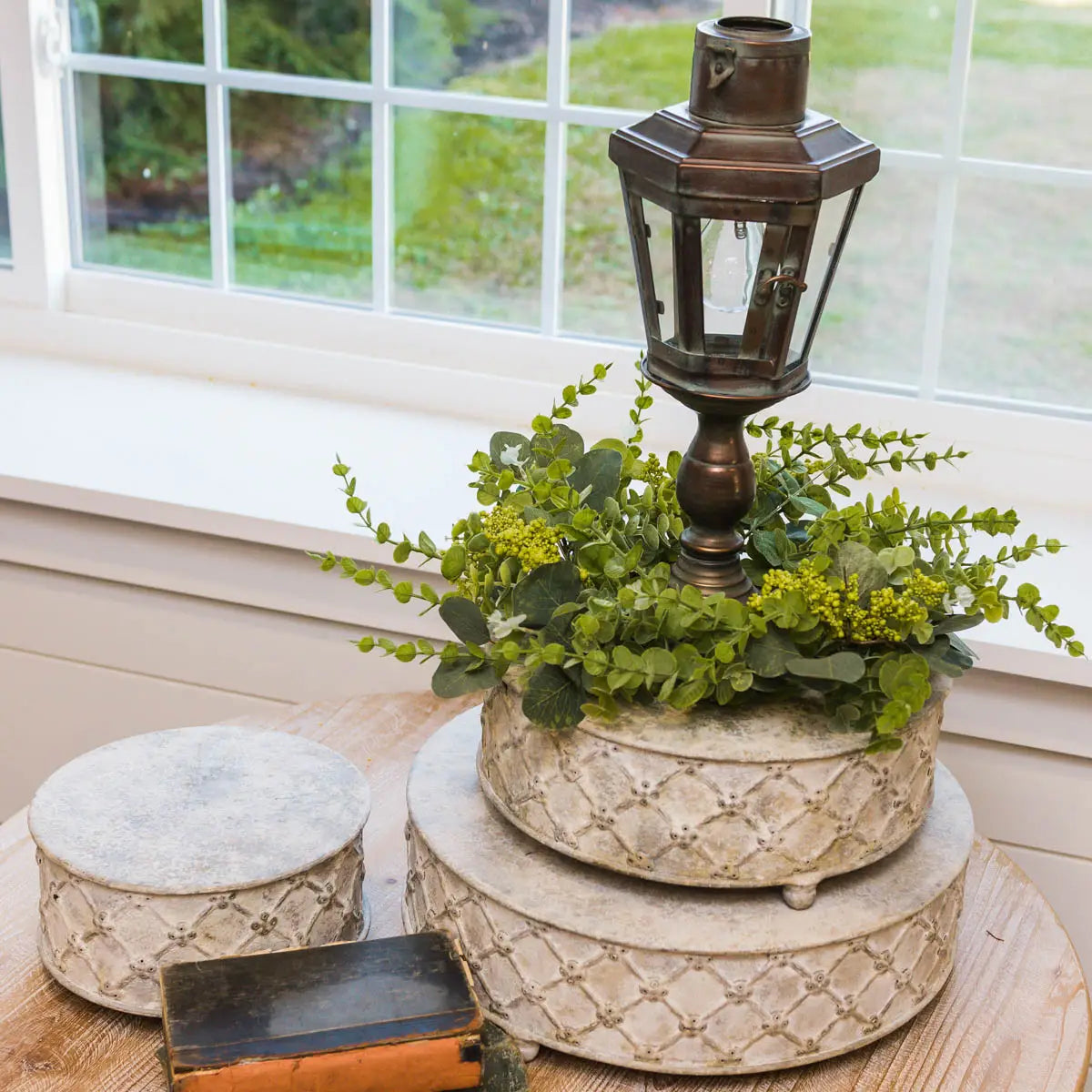 White Round Raised Platform