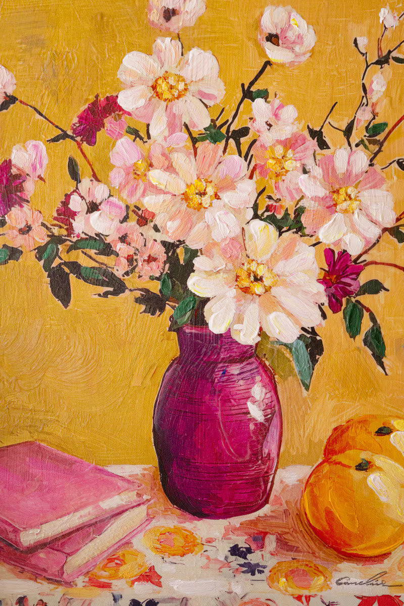 Yellow Framed Floral Painting