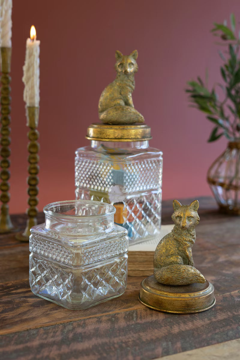 Glass & Gold Fox Canister