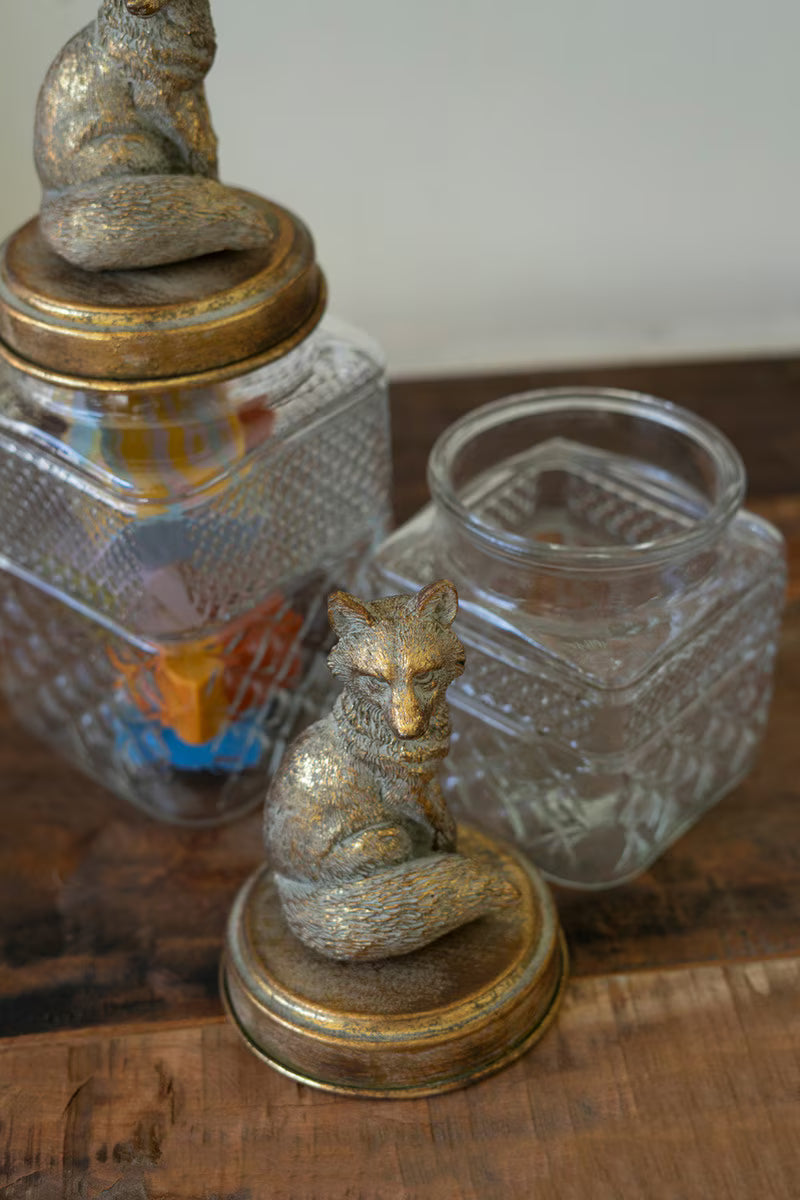Glass & Gold Fox Canister
