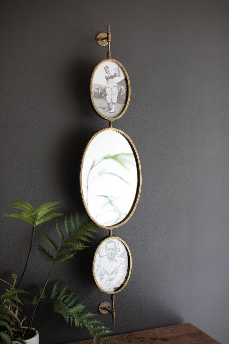 Rotating Long Wall Mirror & Frames