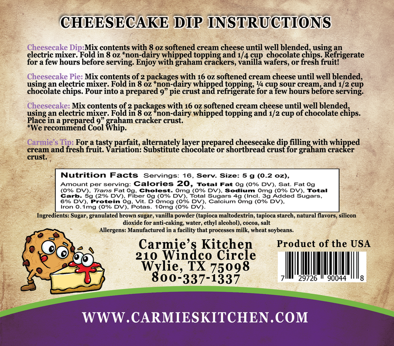 Chocolate Chip Cookie Dough Cheesecake Dip Mix