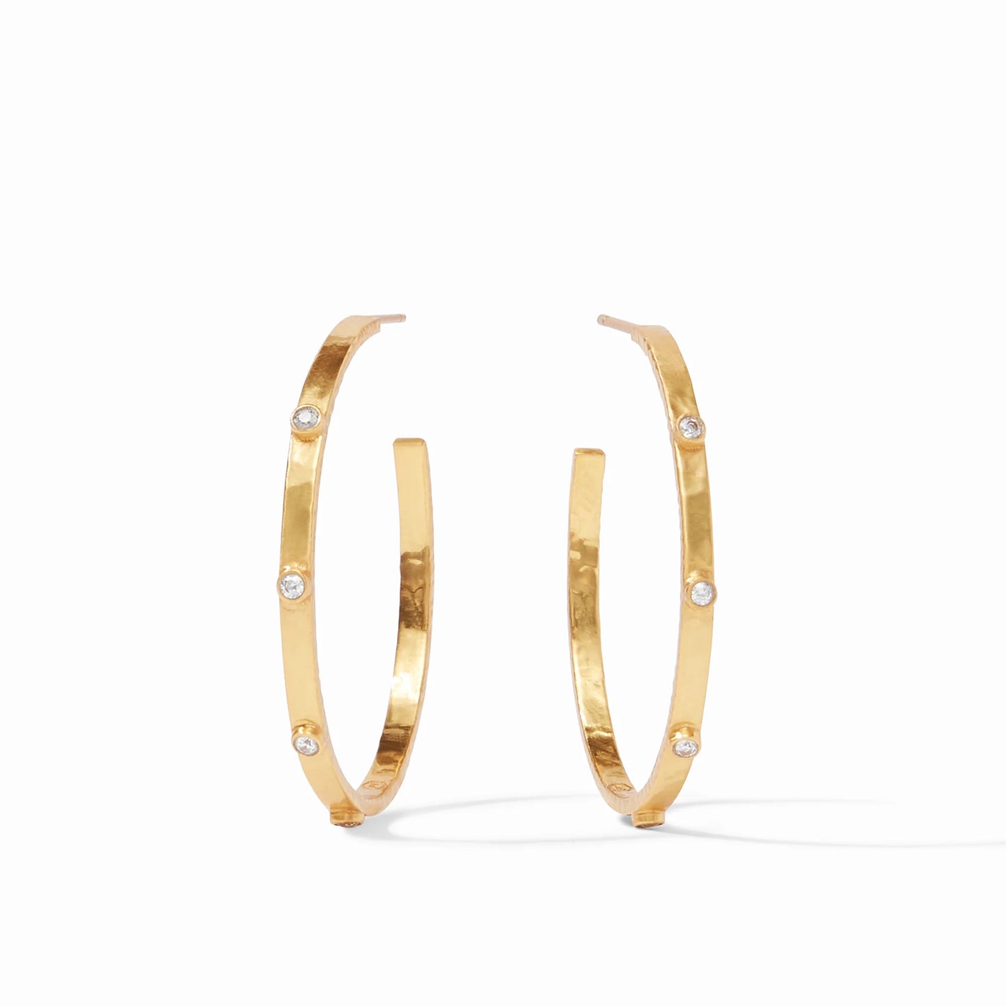 Crescent Stone Hoops