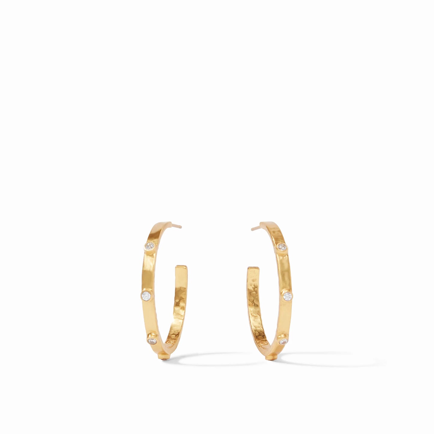Crescent Stone Hoops