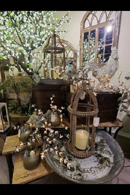 28" Open Beaded Round Lantern