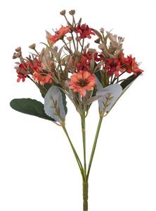 13.5"L Fabric Daisy/Leaf/Berry Bush