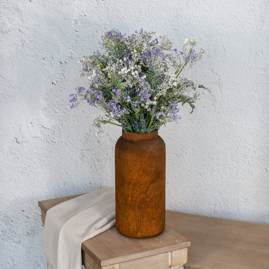 19" Cream & Purple Queen Ann's Lace & Fern Bush