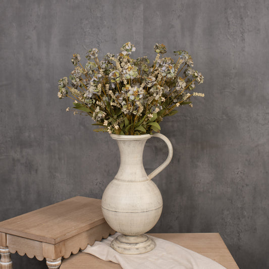 20.5" Green & Grey Wild Flower with Heather & Fern Bush