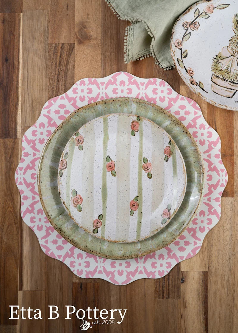 Cottage Stripe Salad Plate