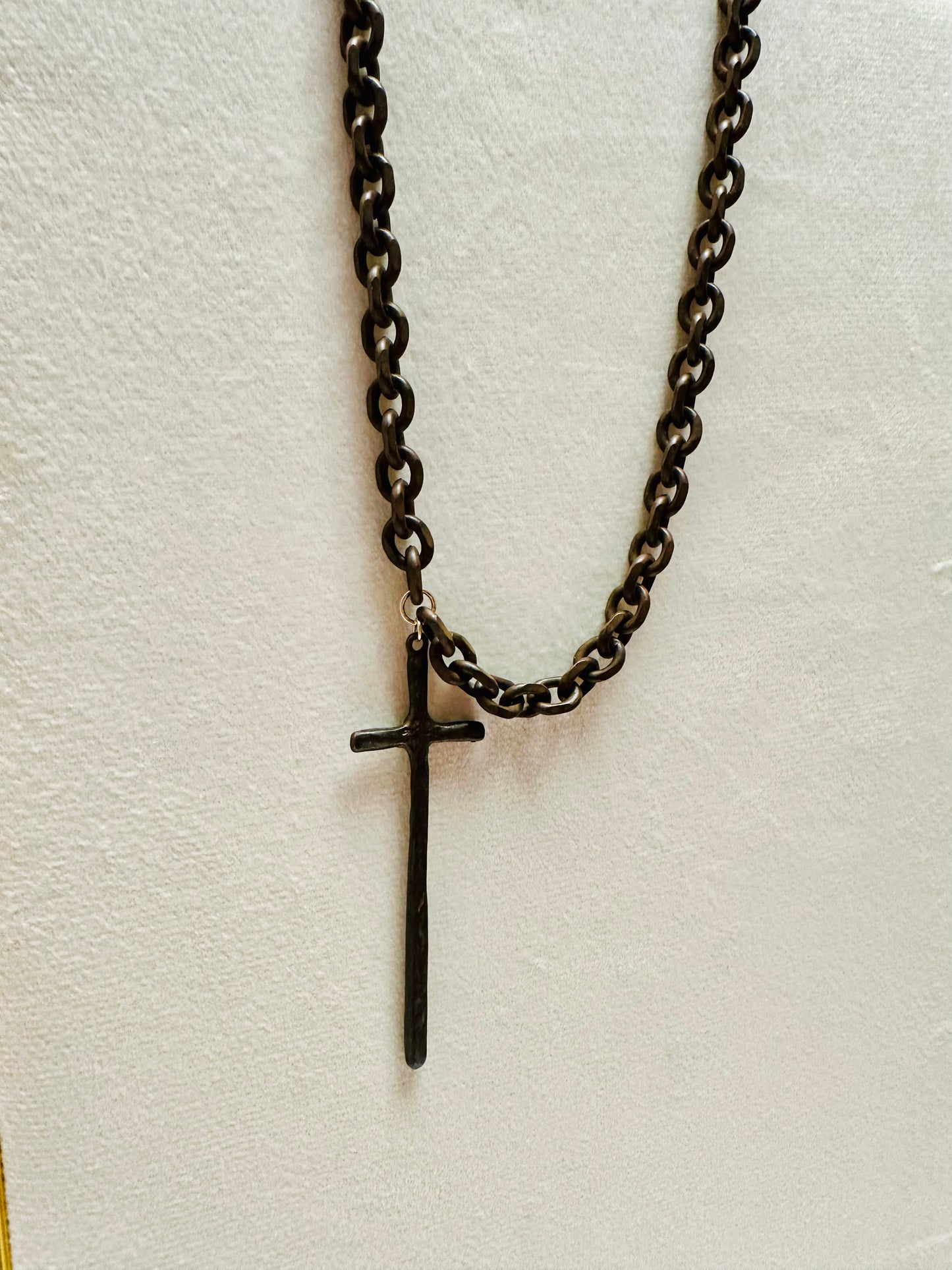 All Brown Cross Necklace
