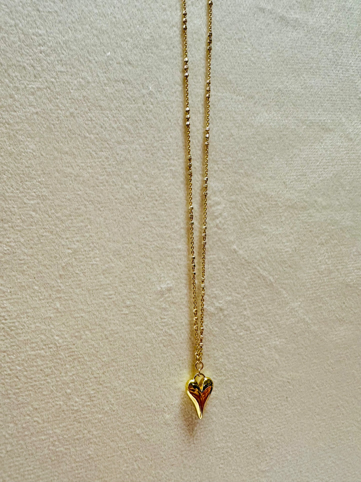 Puff Heart Necklace- Gold