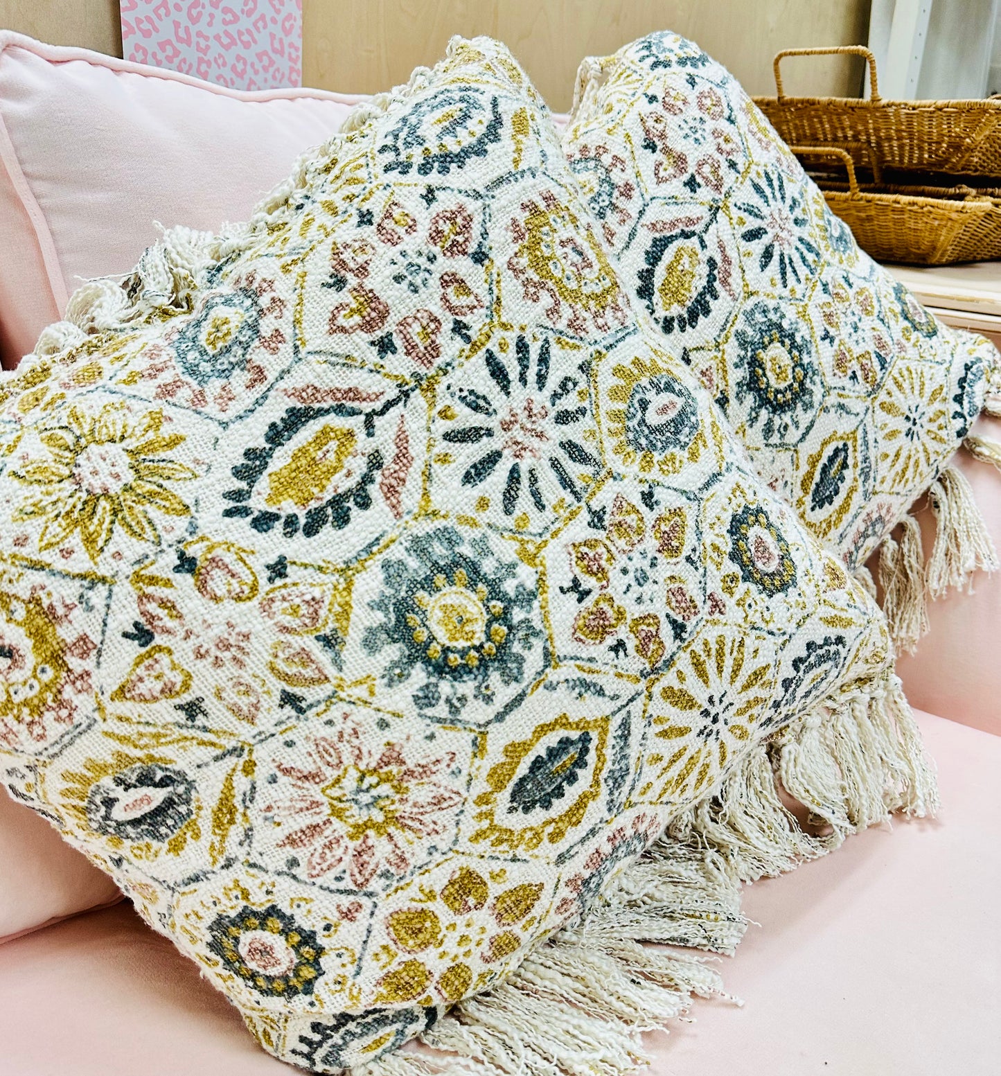 20" Square Stonewashed Cotton Pillow