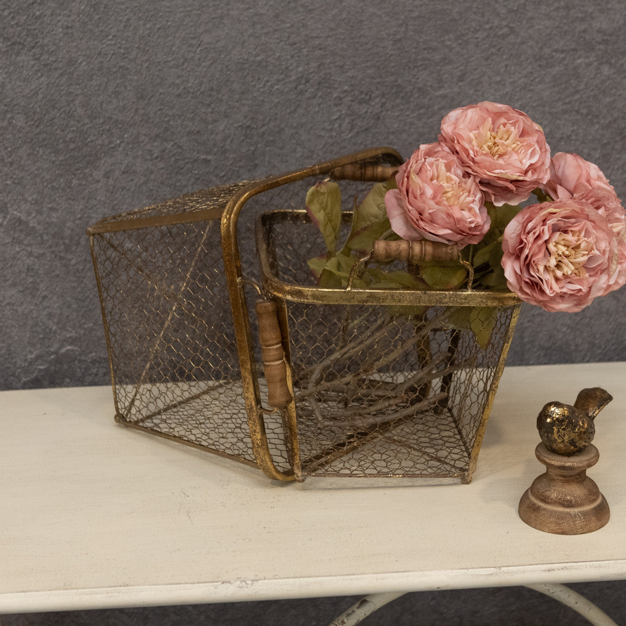 Rustic Gold Wire Basket
