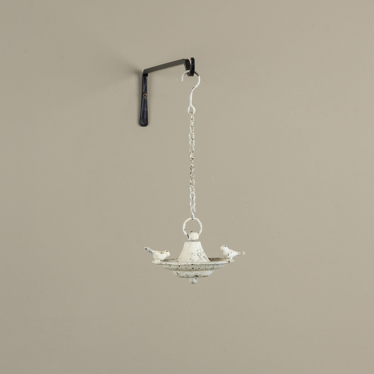 Aged White Duo Bird Feeder