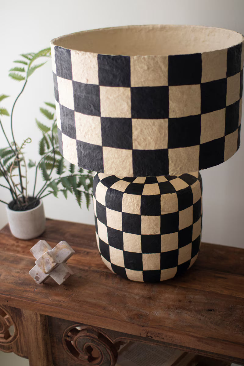 Black & White Check Lamp
