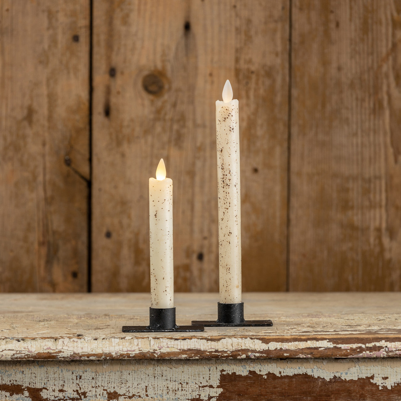9.5" Moving Flame Taper Candle Set