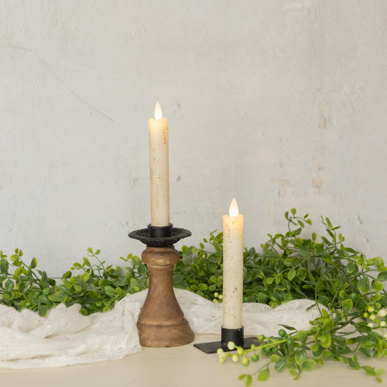 6.75" Moving Flame Taper Candle Set