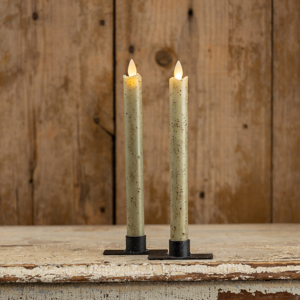 9.5" Moving Flame Taper Candle Set