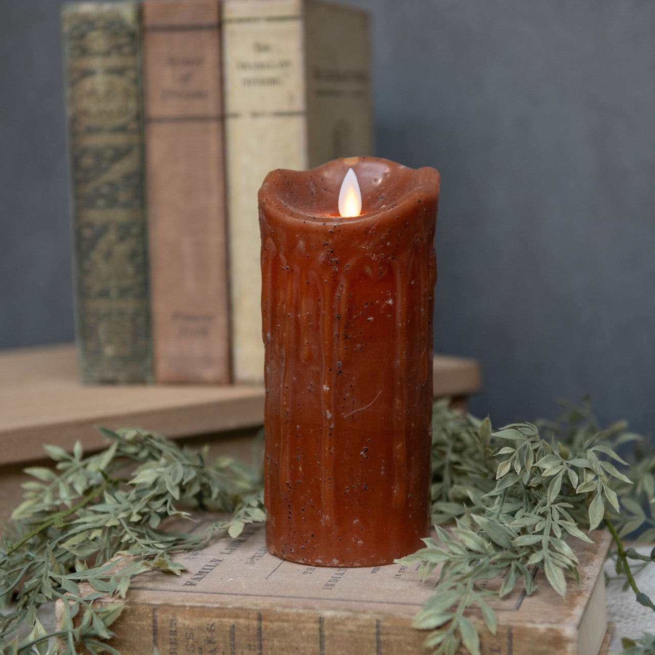 7" Moving Flame Pillar Candle