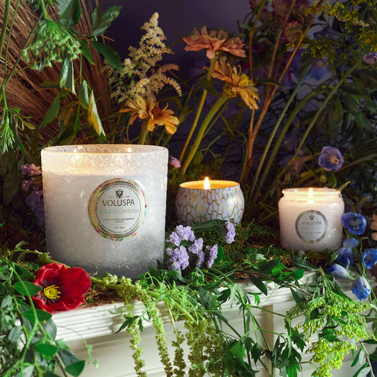 30oz. Embossed Glass Candle