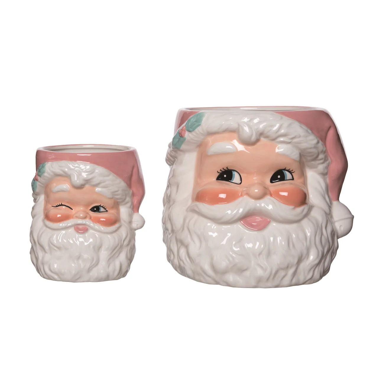 Pink Resting Santa Bowl