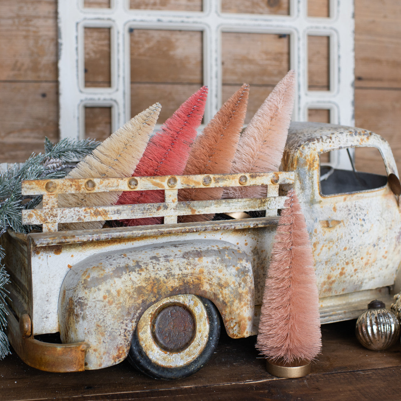 Set of 5 8" Pink Hues Bottlebrush Trees