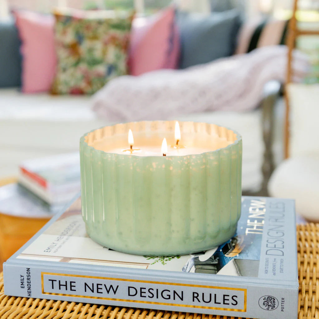 Bridgewater Large Green Glass Candle