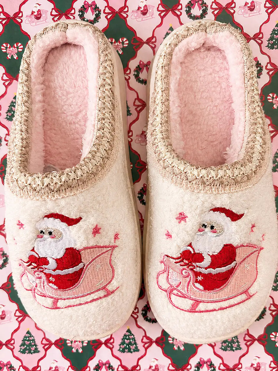 Santa's Sleigh Platform Slippers